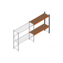 Aanbouwsectie grootvakstelling MP 2000x1500x600mm hxbxd 2 niveaus RAL2004/5003/Verzinkt 500kg