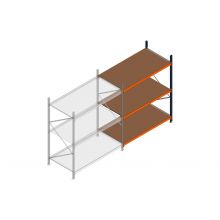 Aanbouwsectie grootvakstelling MP 2250x1500x1000mm hxbxd 3 niveaus RAL2004/5003/Verzinkt 500kg