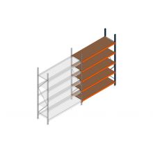 Aanbouwsectie grootvakstelling MP 2500x1500x600mm hxbxd 5 niveaus RAL2004/5003/Verzinkt 500kg
