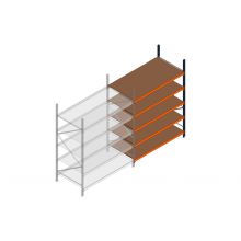 Aanbouwsectie grootvakstelling MP 2500x1500x1000mm hxbxd 5 niveaus RAL2004/5003/Verzinkt 500kg
