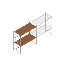 Beginsectie grootvakstelling MP 2000x1850x800mm hxbxd 2 niveaus  RAL2004/Verzinkt 400kg