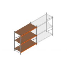 Beginsectie grootvakstelling MP 2000x1850x800mm hxbxd 3 niveaus  RAL2004/Verzinkt 400kg