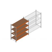 Beginsectie grootvakstelling MP 2000x1500x800mm hxbxd 4 niveaus RAL2004/Verzinkt 500kg