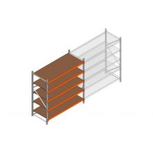 Beginsectie grootvakstelling MP 2000x1850x800mm hxbxd 5 niveaus  RAL2004/Verzinkt 400kg