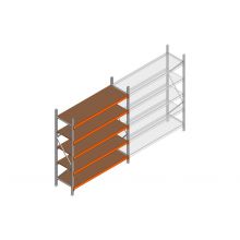 Beginsectie grootvakstelling MP 2250x1500x600mm hxbxd 5 niveaus RAL2004/Verzinkt 500kg