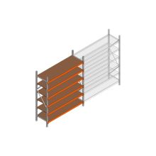 Beginsectie grootvakstelling MP 2250x1850x600mm hxbxd 6 niveaus  RAL2004/Verzinkt 400kg
