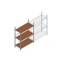 Beginsectie grootvakstelling MP 2500x1500x800mm hxbxd 3 niveaus RAL2004/Verzinkt 500kg