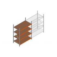 Beginsectie grootvakstelling MP 2500x1500x1000mm hxbxd 4 niveaus RAL2004/Verzinkt 500kg
