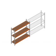 Beginsectie grootvakstelling MP 2250x2400x600mm hxbxd 3 niveaus  RAL2004/Verzinkt 265kg