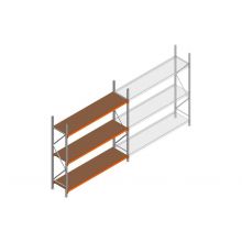 Beginsectie grootvakstelling MP 2500x2400x600mm hxbxd 3 niveaus  RAL2004/Verzinkt 265kg