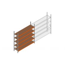 Beginsectie grootvakstelling MP 2500x2400x600mm hxbxd 5 niveaus  RAL2004/Verzinkt 265kg