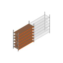 Beginsectie grootvakstelling MP 2500x2400x800mm hxbxd 6 niveaus  RAL2004/Verzinkt 265kg