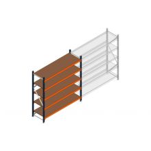 Beginsectie grootvakstelling MP 2000x1850x600mm hxbxd 5 niveaus  RAL2004/5003/Verzinkt 400kg