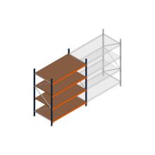 Beginsectie grootvakstelling MP 2250x1850x1000mm hxbxd 4 niveaus  RAL2004/5003/Verzinkt 400kg
