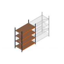 Beginsectie grootvakstelling MP 2500x1500x1000mm hxbxd 4 niveaus RAL2004/5003/Verzinkt 500kg