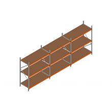 Voordeelrij MP Grootvakstelling 2250x4700x800 hxbxd 3 niveaus RAL2004/Verzinkt 500kg