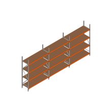 Voordeelrij MP Grootvakstelling 2500x4700x600 hxbxd 4 niveaus RAL2004/Verzinkt 500kg