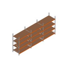 Voordeelrij MP Grootvakstelling 2500x4700x1000 hxbxd 4 niveaus RAL2004/Verzinkt 500kg