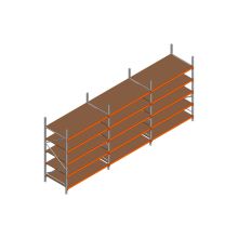 Voordeelrij MP Grootvakstelling 2500x4700x1000 hxbxd 5 niveaus RAL2004/Verzinkt 500kg