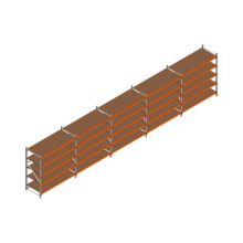 Voordeelrij MP Grootvakstelling 2000x7800x800 hxbxd 5 niveaus RAL2004/Verzinkt 500kg