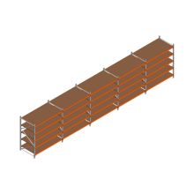 Voordeelrij MP Grootvakstelling 2000x7800x1000 hxbxd 5 niveaus RAL2004/Verzinkt 500kg