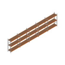 Voordeelrij MP Grootvakstelling 2250x7800x600 hxbxd 3 niveaus RAL2004/Verzinkt 500kg