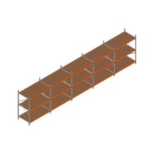 Voordeelrij MP Grootvakstelling 2250x7800x1000 hxbxd 3 niveaus RAL2004/Verzinkt 500kg