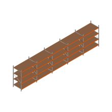 Voordeelrij MP Grootvakstelling 2250x7800x1000 hxbxd 4 niveaus RAL2004/Verzinkt 500kg