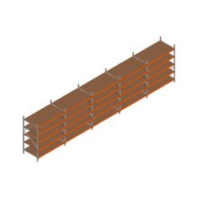 Voordeelrij MP Grootvakstelling 2250x7800x1000 hxbxd 5 niveaus RAL2004/Verzinkt 500kg