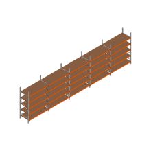Voordeelrij MP Grootvakstelling 2500x7800x800 hxbxd 5 niveaus RAL2004/Verzinkt 500kg