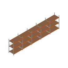 Voordeelrij MP Grootvakstelling 2500x7800x1000 hxbxd 3 niveaus RAL2004/Verzinkt 500kg
