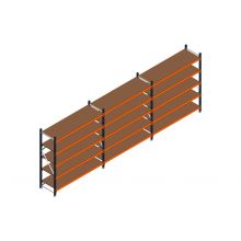 Voordeelrij MP Grootvakstelling 2000x4700x600 hxbxd 5 niveaus RAL2004/5003/Verzinkt 500kg