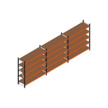 Voordeelrij MP Grootvakstelling 2000x5750x600 hxbxd 5 niveaus RAL2004/5003/Verzinkt 400kg