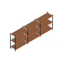 Voordeelrij MP Grootvakstelling 2000x4700x800 hxbxd 3 niveaus RAL2004/5003/Verzinkt 500kg