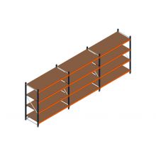 Voordeelrij MP Grootvakstelling 2000x4700x800 hxbxd 4 niveaus RAL2004/5003/Verzinkt 500kg