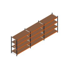 Voordeelrij MP Grootvakstelling 2000x5750x800 hxbxd 4 niveaus RAL2004/5003/Verzinkt 400kg