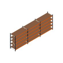 Voordeelrij MP Grootvakstelling 2000x5750x800 hxbxd 5 niveaus RAL2004/5003/Verzinkt 400kg