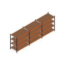 Voordeelrij MP Grootvakstelling 2000x4700x1000 hxbxd 4 niveaus RAL2004/5003/Verzinkt 500kg