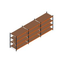Voordeelrij MP Grootvakstelling 2000x5750x1000 hxbxd 4 niveaus RAL2004/5003/Verzinkt 400kg