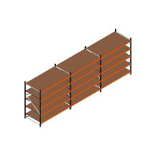 Voordeelrij MP Grootvakstelling 2000x5750x1000 hxbxd 5 niveaus RAL2004/5003/Verzinkt 400kg