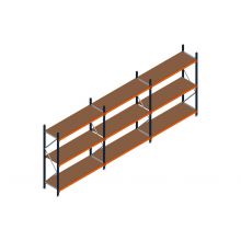 Voordeelrij MP Grootvakstelling 2250x4700x600 hxbxd 3 niveaus RAL2004/5003/Verzinkt 500kg