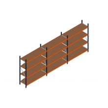 Voordeelrij MP Grootvakstelling 2250x4700x600 hxbxd 4 niveaus RAL2004/5003/Verzinkt 500kg