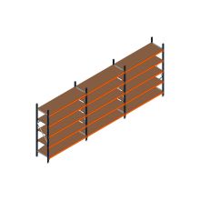 Voordeelrij MP Grootvakstelling 2250x4700x600 hxbxd 5 niveaus RAL2004/5003/Verzinkt 500kg