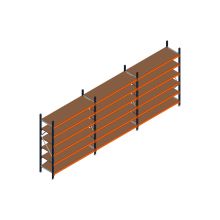 Voordeelrij MP Grootvakstelling 2250x4700x600 hxbxd 6 niveaus RAL2004/5003/Verzinkt 500kg
