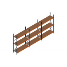 Voordeelrij MP Grootvakstelling 2500x4700x600 hxbxd 3 niveaus RAL2004/5003/Verzinkt 500kg