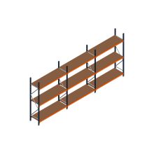Voordeelrij MP Grootvakstelling 2500x4700x600 hxbxd 3 niveaus RAL2004/5003/Verzinkt 500kg