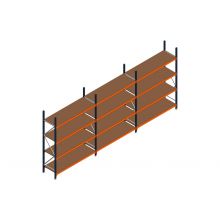 Voordeelrij MP Grootvakstelling 2500x4700x600 hxbxd 4 niveaus RAL2004/5003/Verzinkt 500kg