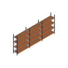 Voordeelrij MP Grootvakstelling 2500x5750x600 hxbxd 4 niveaus RAL2004/5003/Verzinkt 400kg