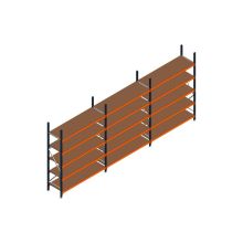 Voordeelrij MP Grootvakstelling 2500x5750x600 hxbxd 5 niveaus RAL2004/5003/Verzinkt 400kg