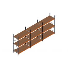 Voordeelrij MP Grootvakstelling 2500x4700x800 hxbxd 3 niveaus RAL2004/5003/Verzinkt 500kg